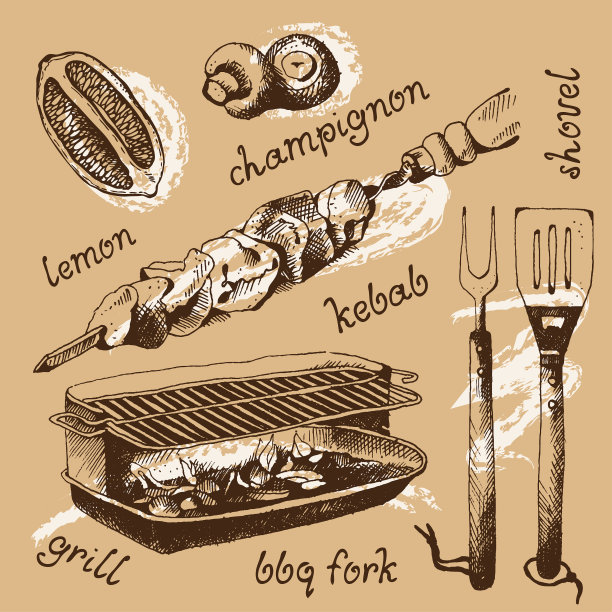 设置烧烤对象涂鸦风格图片下载