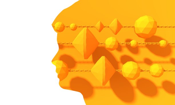 抽象几何形状和人脸轮廓图片下载