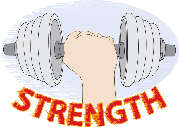 手握哑铃的概念标志图片下载