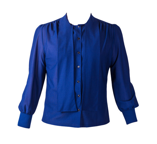 系扣衬衫，女性隔离在白色背景。夏天的衬衫图片下载