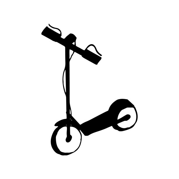 电动自行车图标。手绘涂鸦。向量，斯堪的纳维亚，北欧，极简主义，单色。交通工具。图片下载