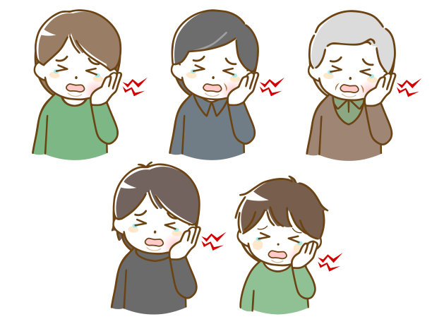 不同年龄的肥胖男性，牙齿疼痛图片下载