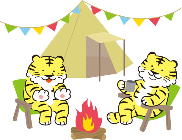 老虎与两只老虎野营(2022，老虎)图片下载