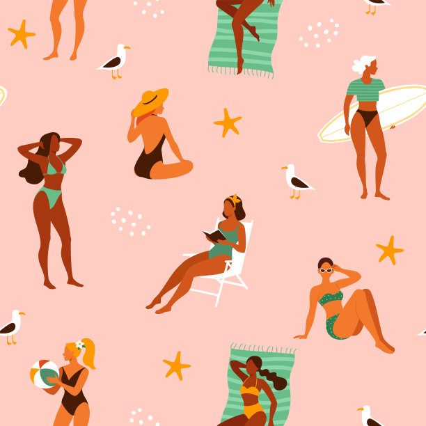 夏天女孩模式。图片下载