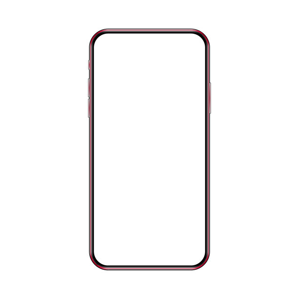 真实的智能手机模型与空白屏幕图片下载