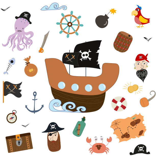 有海盗和水手元素的大收藏图片下载