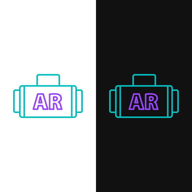 ar线增强现实图标孤立在白色上图片下载