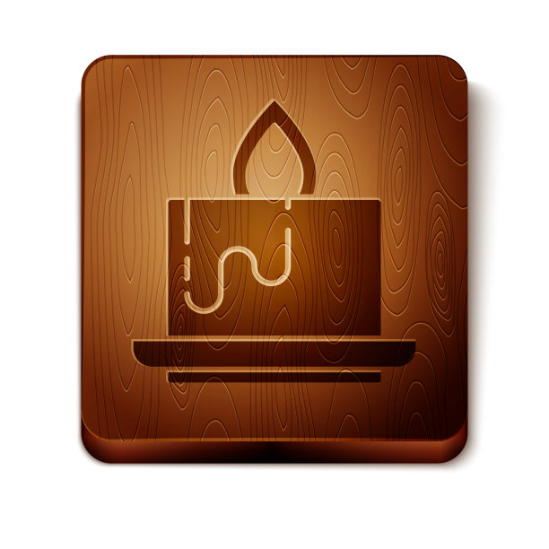 棕色芳香蜡烛图标孤立在白色上图片下载