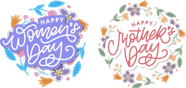 优雅的妇女节贺卡设计与图片下载