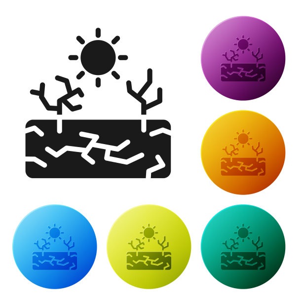 黑色干旱图标孤立在白色背景图片下载