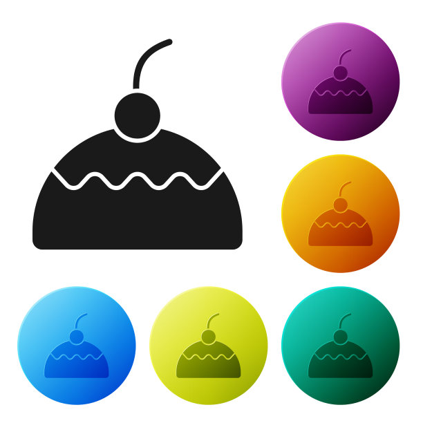 黑色蛋糕图标孤立在白色背景图片下载