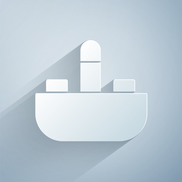 剪纸面盆与水龙头图标隔离图片下载