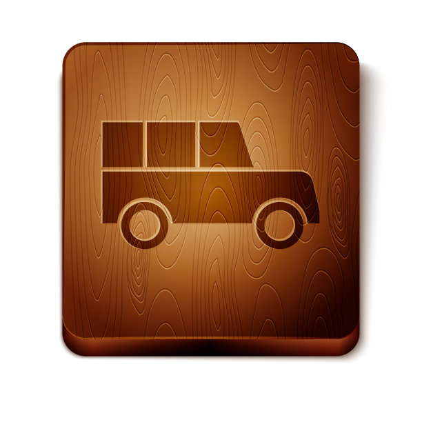 棕色汽车图标孤立在白色背景前面图片下载