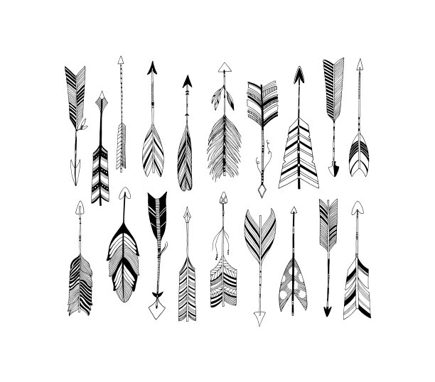 以美国印第安人的风格为背景的箭。图片下载