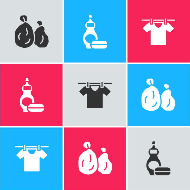 设垃圾袋、洗碗液瓶和图片下载