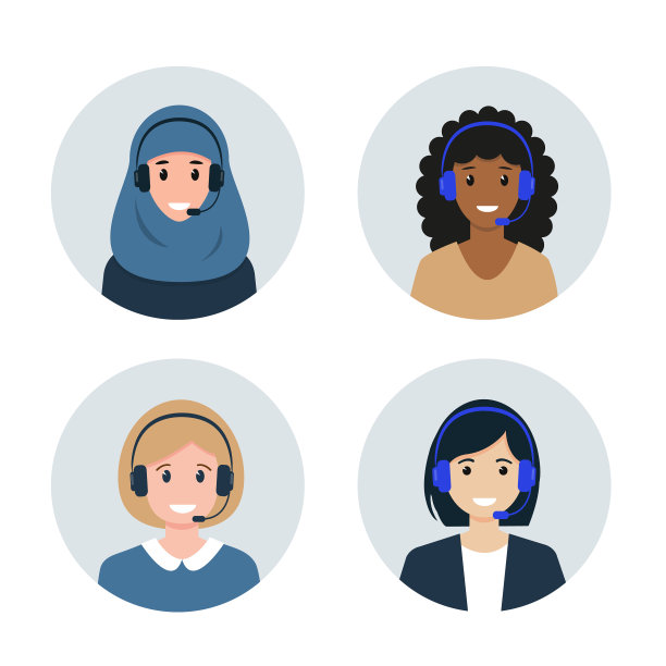 呼叫中心或客服女性角色图片下载