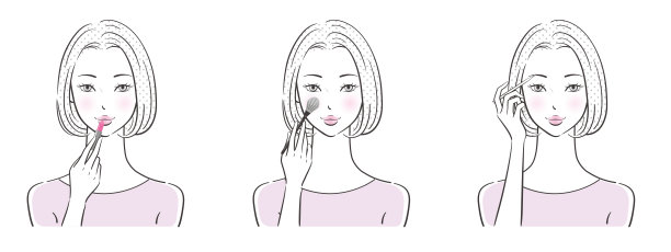 正在化妆的女人矢量图图片下载