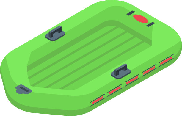 橡胶绿色船图标等距风格图片下载