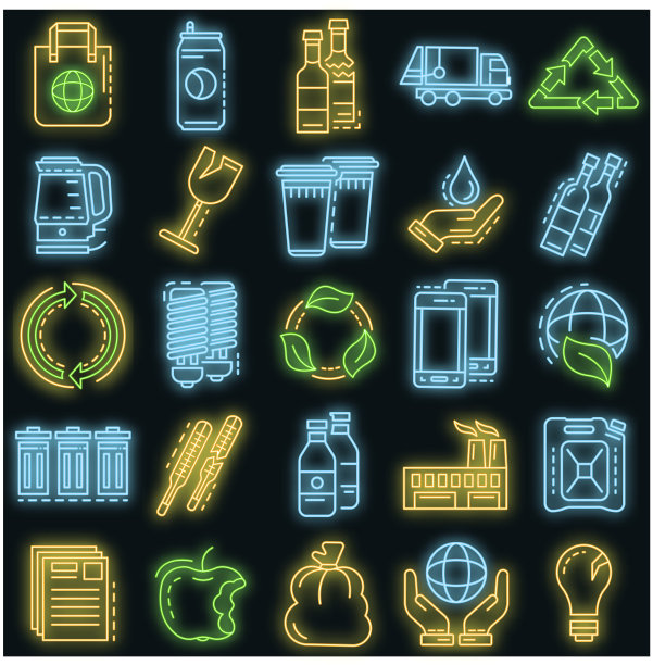 回收图标设置霓虹灯图片下载