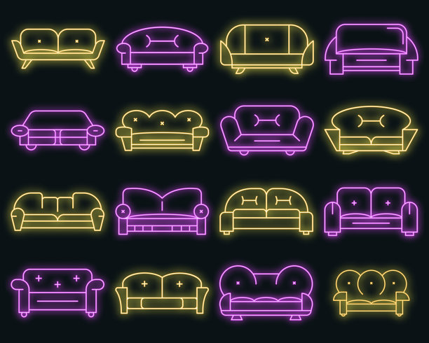 沙发图标设置霓虹灯图片下载