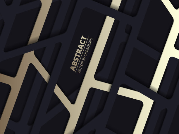 3d豪华背景与黑色和金色的线条图片下载