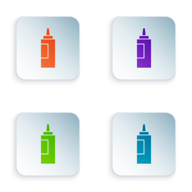 绿色和黑色酱瓶图标孤立图片下载