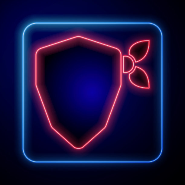 发光的霓虹灯破坏者图标孤立在黑色图片下载