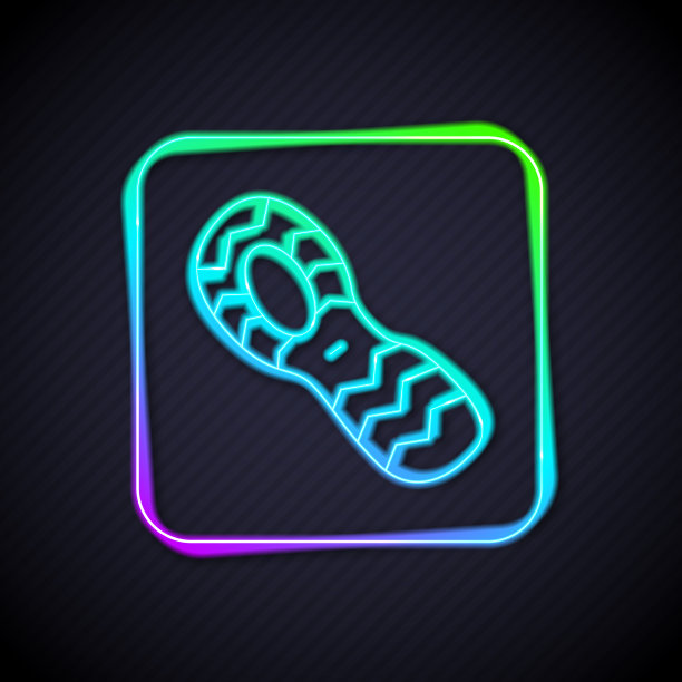 发光的霓虹线人类脚印鞋图标图片下载