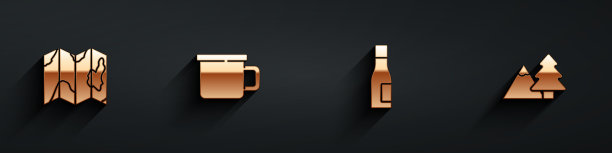 在地图上露营金属上设置位置森林图片下载