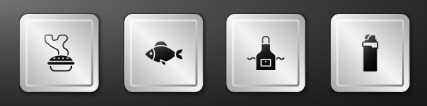 放置自制的派鱼厨房围裙和打火机图片下载