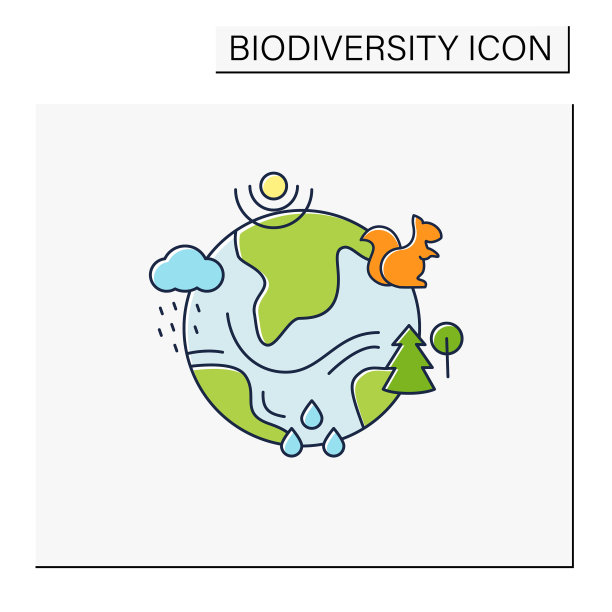 生态系统的彩色图标图片下载
