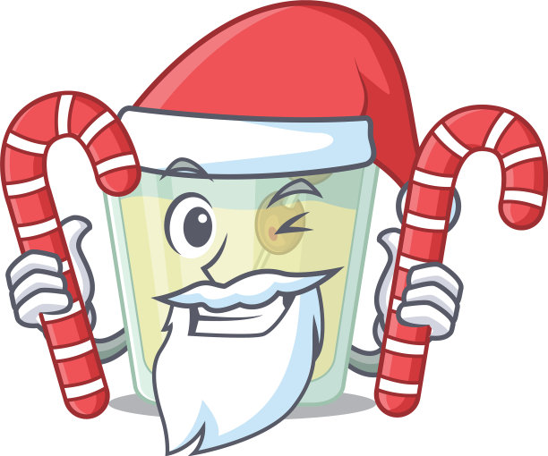 友好的马提尼鸡尾酒穿着圣诞老人图片下载