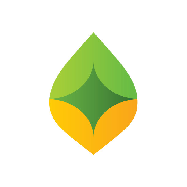 绿色黄叶生态标志设计模板图片下载