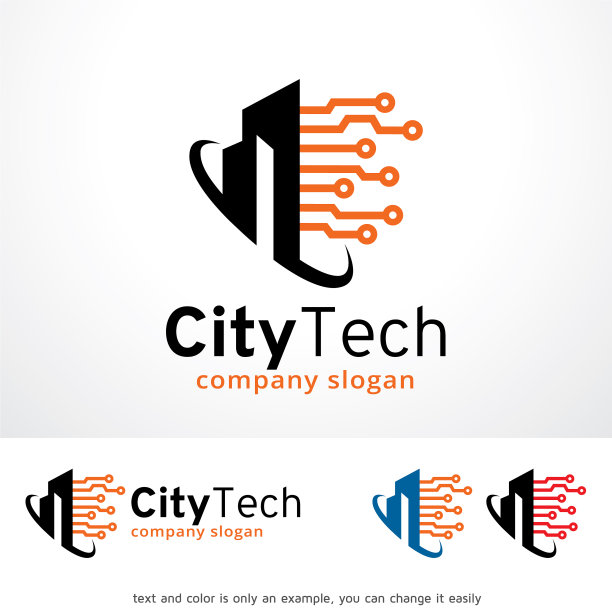 城市科技标志模板设计图片下载