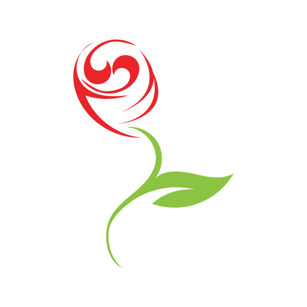 美丽的轮廓标志与玫瑰花图片下载