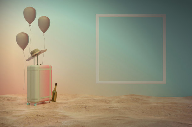 3 d演示。抽象的夏天横幅。粉彩色调，极简主义风格。时尚的纹理。季节性假期，周末，假期，夏季大甩卖。文字和标志的空间图片下载