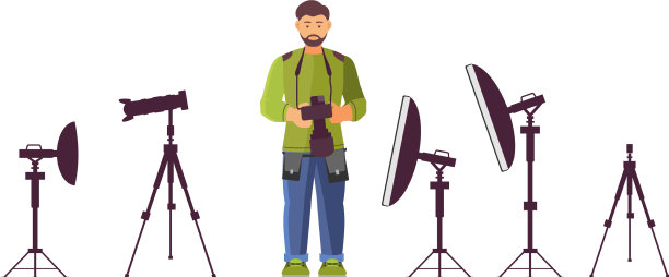 摄影师与专业设备相机图片下载