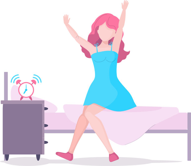 一个年轻女人早上醒来图片下载