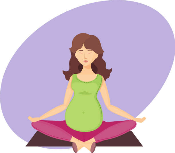 美丽的年轻孕妇坐在荷花里图片下载