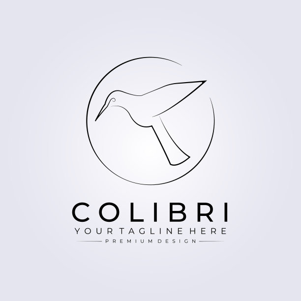 小鸟线条艺术logo简约动物设计图片下载