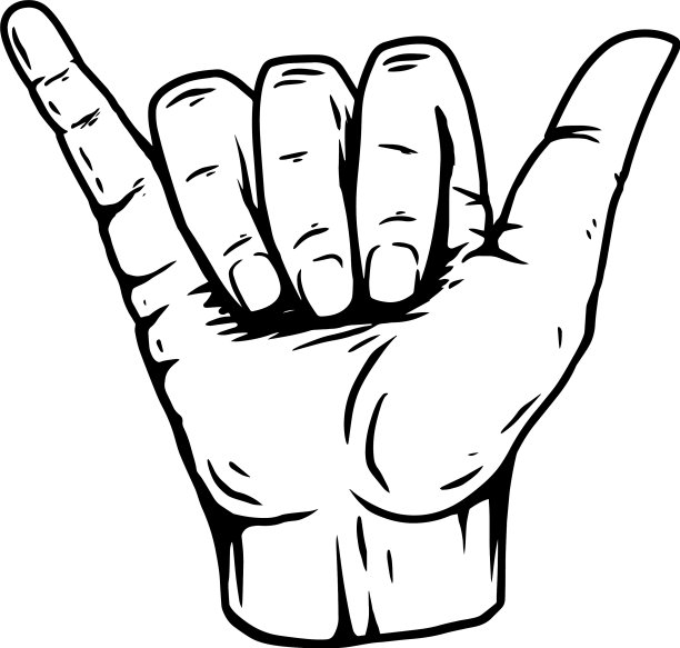 手与shaka标志设计元素的海报图片下载