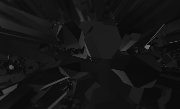 抽象几何多边形三角形背景，3D低聚黑暗背景图片下载