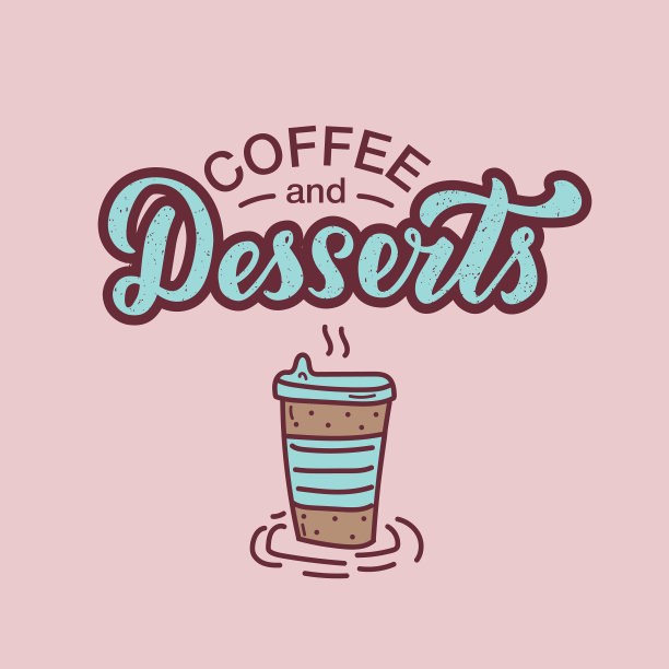 咖啡和甜点上刻有字母的一杯图片下载