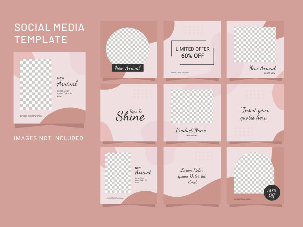 模板设计社交媒体时尚女性拼图图片下载