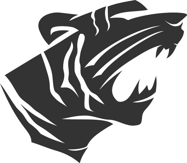 虎头强动物吉祥物模板孤立图片下载