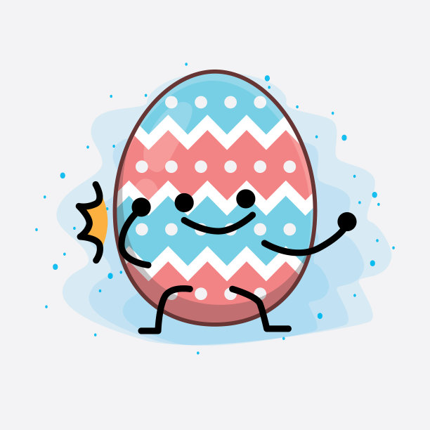 复活节彩蛋可爱的人物与简单的脸手图片下载