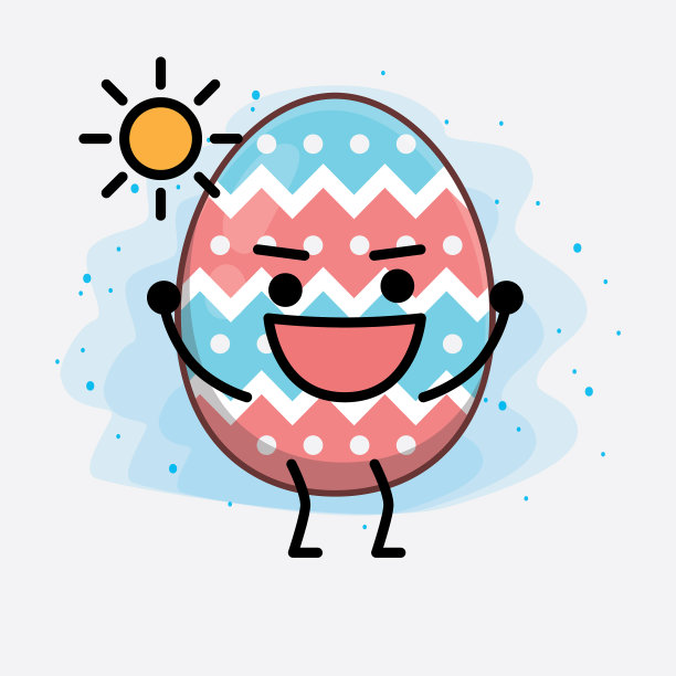 复活节彩蛋可爱的人物与简单的脸手图片下载