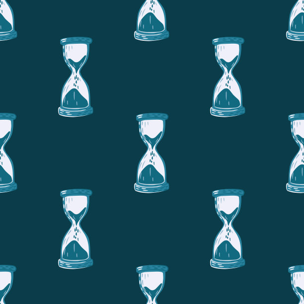 复古无缝涂鸦沙漏图案图片下载