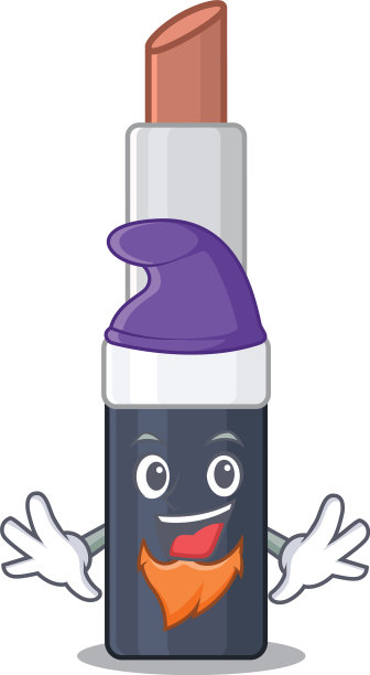 一个可爱的卡通设计棕色的口红图片下载