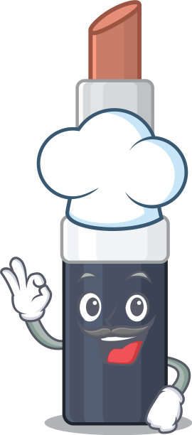 天才的棕色口红厨师卡通绘图图片下载